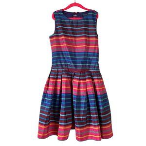 Tommy Hilfiger Girls Colorful Striped‎ Flare Dress Sleeveless 10 - Party Wedding
